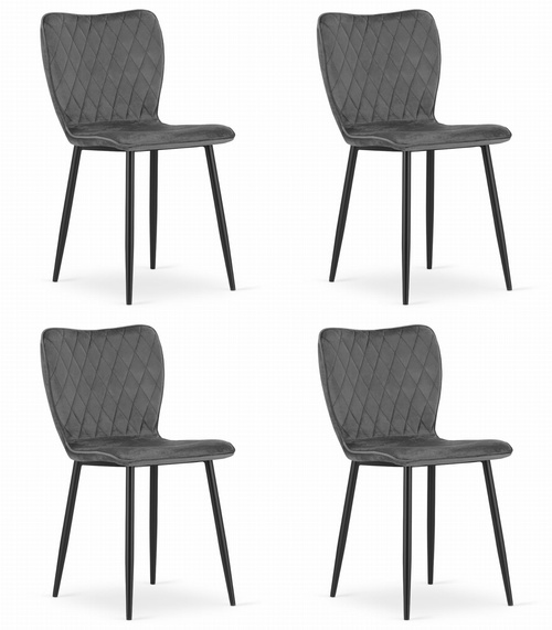 Krzesło FOX - ciemny szary aksamit x 4