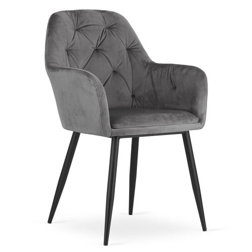 Krzesło DAKAR - ciemny szary aksamit x 2