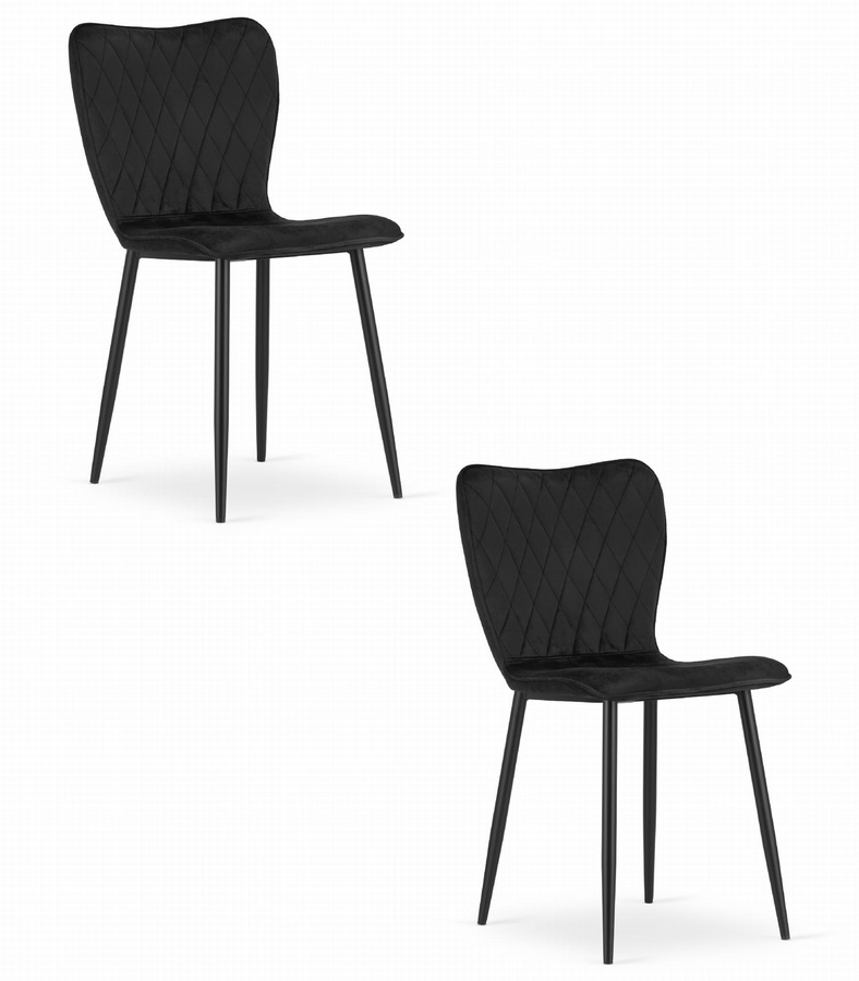 Krzesło FOX - czarny aksamit x 2