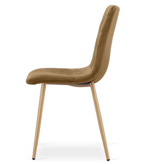 Krzesło TURIN - brązowy aksamit / nogi kolor drewna x 3