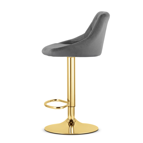 Hoker KAST - aksamit szary / baza złota x 2