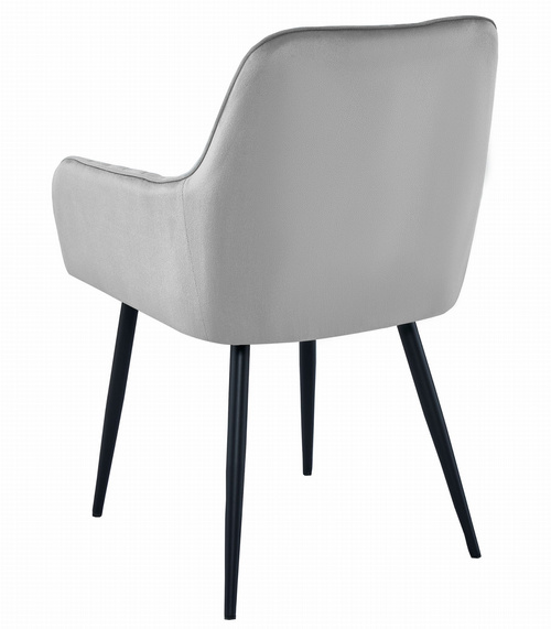 Krzesło SOLDEN - aksamit srebrno-szary / nogi czarne x 1