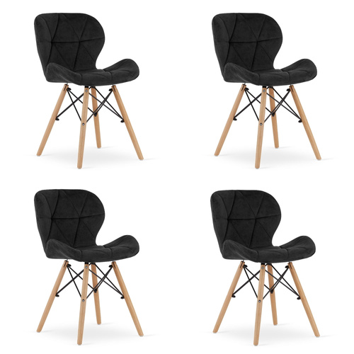 Krzesło LAGO Aksamit - czarne x 4
