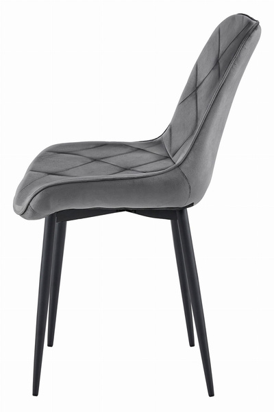 Krzesło TOR - ciemny szary aksamit / nogi czarne x 4