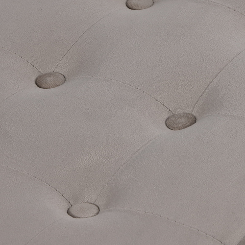 Pufa składana XL z guzikami - 60x38x38cm aksamit beż