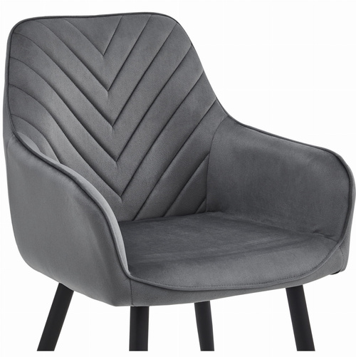 Krzesło NANA - ciemny szary aksamit / nogi czarne x 2