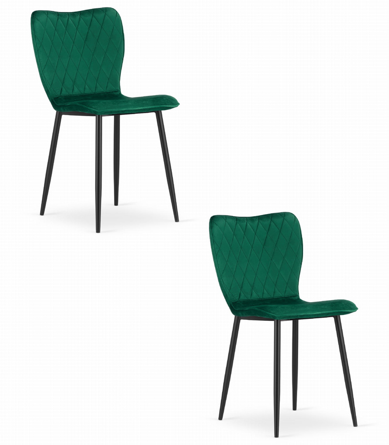 Krzesło FOX - ciemna zieleń aksamit x 2