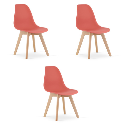 Krzesło KITO cynober / nogi naturalne x 3