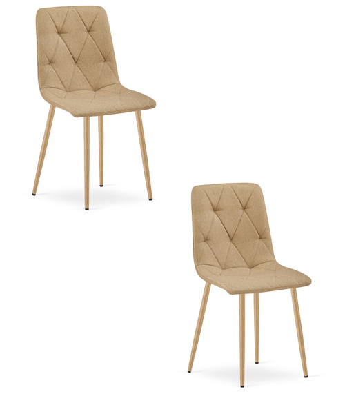 Krzesło LIBRA - brąz materiał / nogi kolor drewna x 2