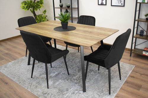 Krzesło LARY - czarny aksamit x 3