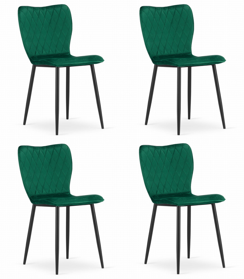 Krzesło FOX - ciemna zieleń aksamit x 4