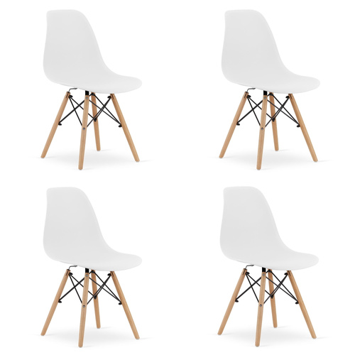 Krzesło OSAKA białe / nogi naturalne x 4