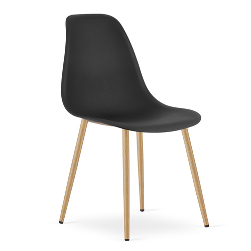 Zestaw Stół ADRIA 120cm x 80cm - biały + 4 krzesła WAT czarne / nogi naturalne