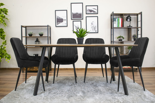 Krzesło LARY - czarny aksamit x 1