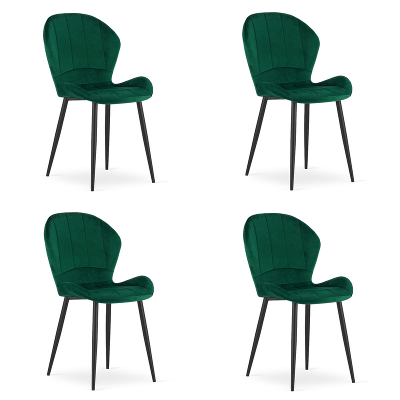 Krzesło TERNI - zielony aksamit x 4