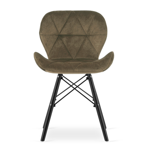 Krzesło LAGO Aksamit - brąz / nogi czarne x 3