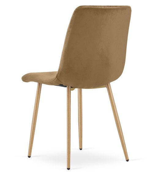 Krzesło TURIN - brązowy aksamit / nogi kolor drewna x 1