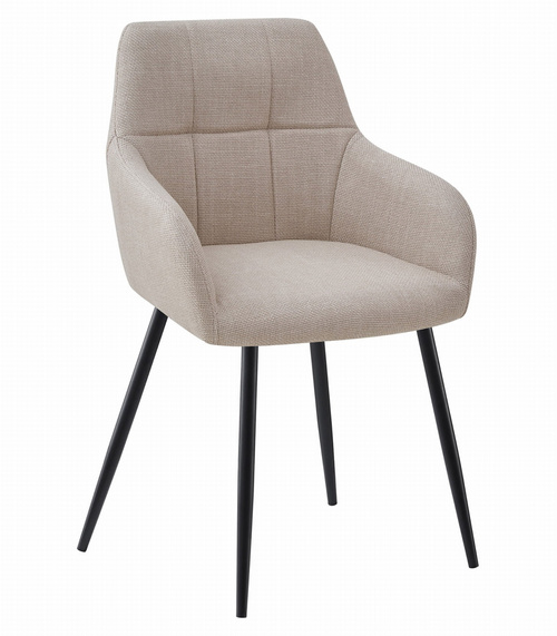 Krzesło BENI - beż tkanina / nogi czarne x 2