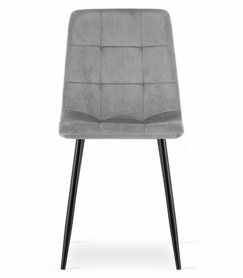Krzesło KARA - jasny szary aksamit / nogi czarne x 4