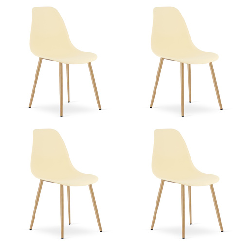 Krzesło WAT kremowe / nogi naturalne x 4