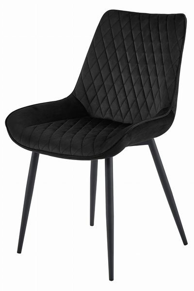Krzesło VERDO - czarny aksamit / nogi czarne x 3