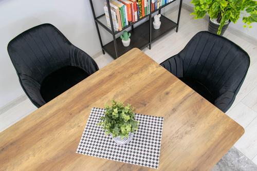 Krzesło LUGO - aksamit czarny / nogi czarne x 2