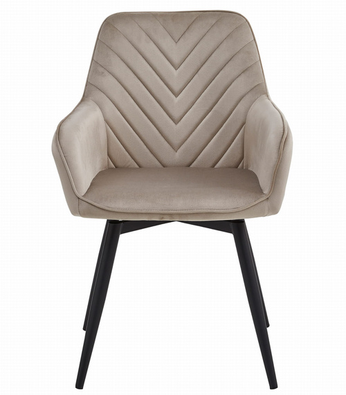 Krzesło NANA360 - ciemny beż aksamit / nogi czarne x 2