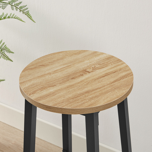 Taboret barowy - dąb sonoma / nogi czarne