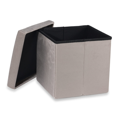 Pufa składana M - 30x30x30cm aksamit beż x 16