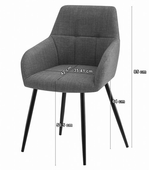 Krzesło BENI - beż tkanina / nogi czarne x 2