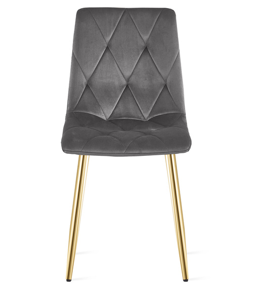 Krzesło LIBRA - ciemny szary aksamit / nogi kolor złoty x 3