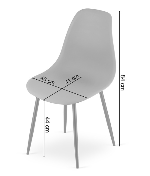 Zestaw Stół KAMI Okrągły 80cm - biały / naturalne nogi + 4 krzesła WAT białe / nogi naturalne