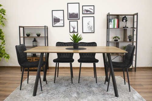 Krzesło FOX - czarny aksamit x 2