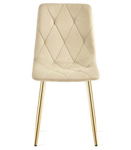 Krzesło LIBRA - jasny beż aksamit / nogi kolor złoty x 1