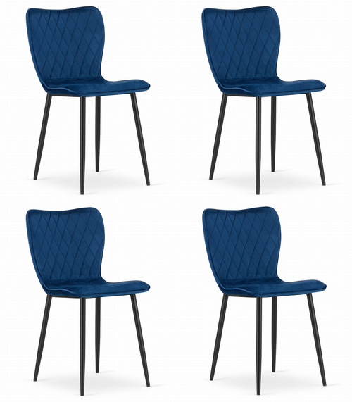 Krzesło FOX - granat aksamit x 4