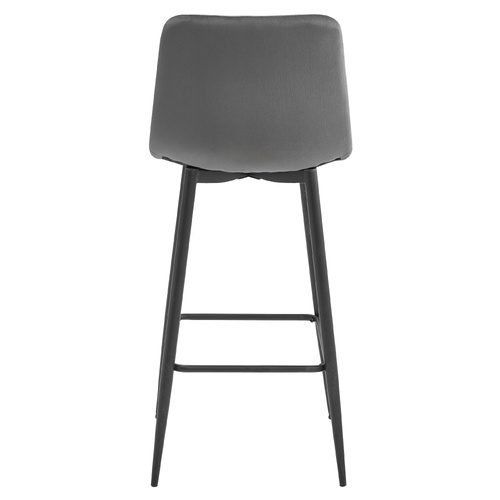 Hoker POZZA - ciemny szary aksamit / nogi czarne x 3