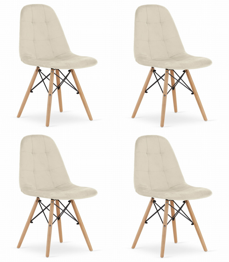 Krzesło DUMO - beż aksamit x 4