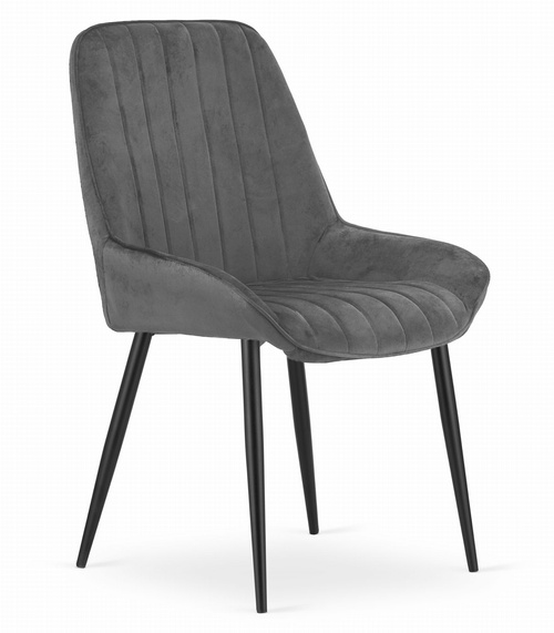 Krzesło LARY - ciemny szary aksamit x 3