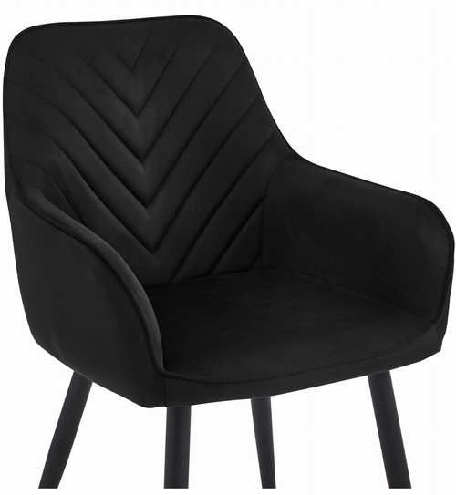 Krzesło NANA - czarny aksamit / nogi czarne x 2