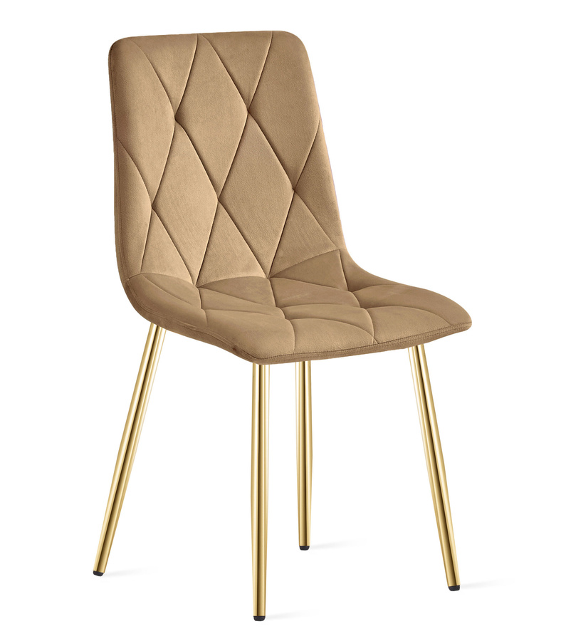 Krzesło LIBRA - brązowy aksamit / nogi kolor złoty x 1