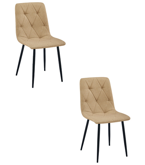 Krzesło LIBRA - brąz materiał / nogi czarne x 2