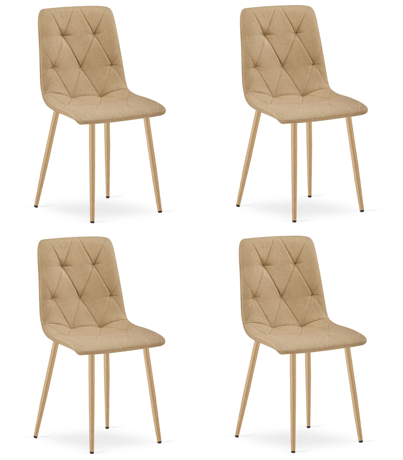 Krzesło LIBRA - brąz materiał / nogi kolor drewna x 4