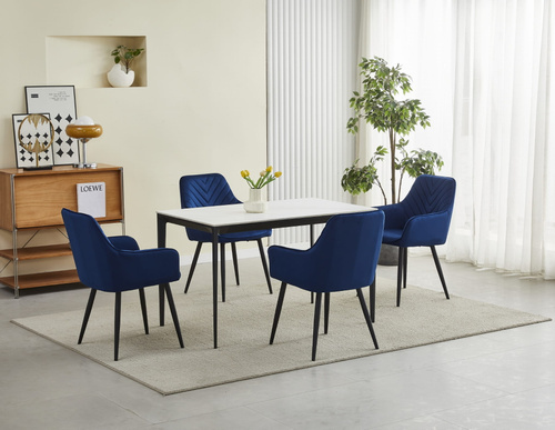 Krzesło NANA - granat aksamit / nogi czarne x 1