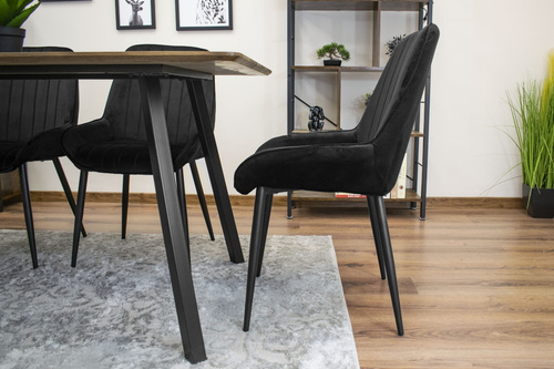 Krzesło LARY - czarny aksamit x 2