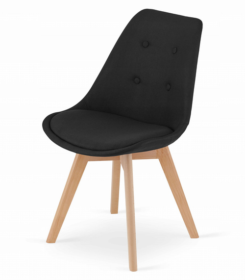 Zestaw stół okrągły TODI 60 czarny + 2 krzesła NORI czarne