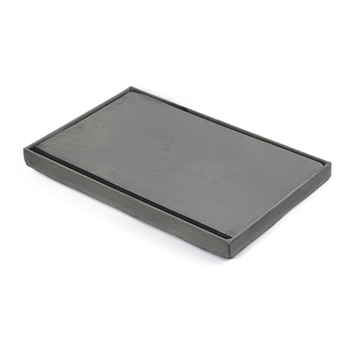 Pufa składana XL z guzikami - 60x38x38cm aksamit szara x 4