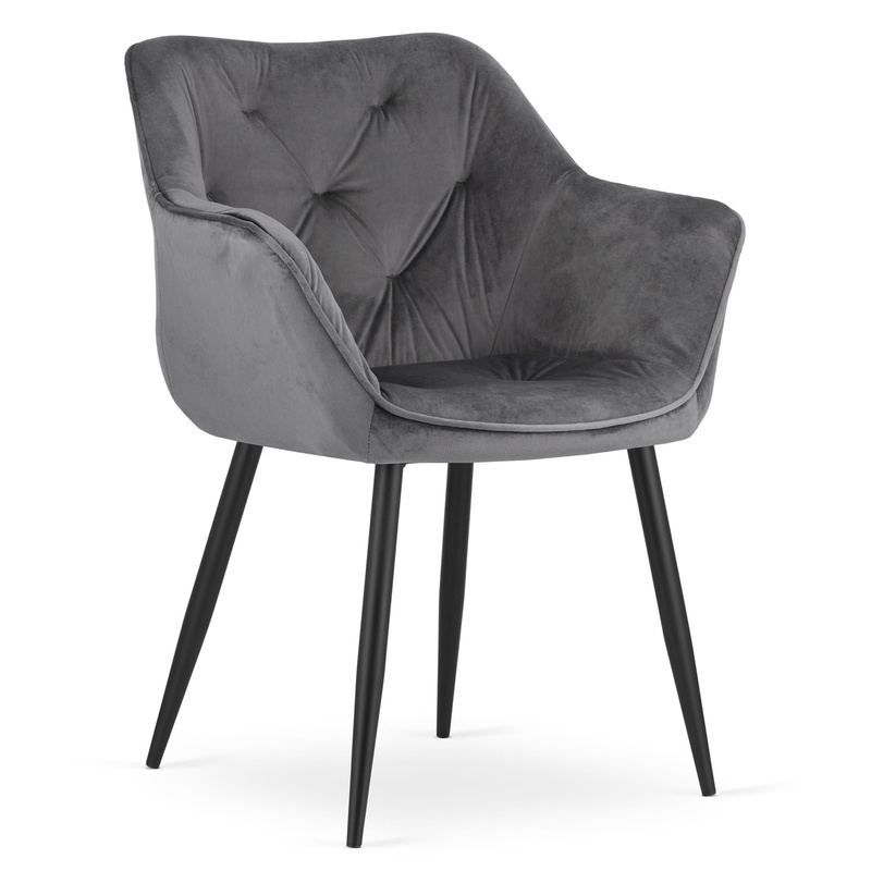Krzesło MADERA - ciemny szary aksamit x 1