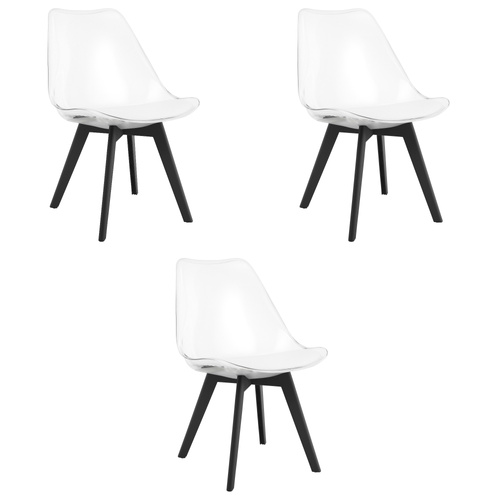 Krzesło MARK - przezroczyste / nogi czarne x 3