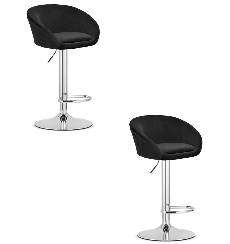 Hoker EAST - aksamit czarny / baza chrom x 2