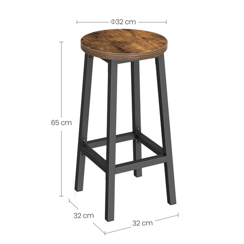 Taboret barowy - rustykalny / nogi czarne